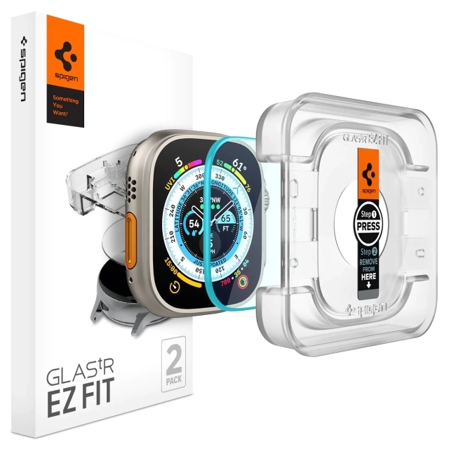 Защитное стекло SPIGEN для Apple Watch Ultra (49 mm) - GLAS.tR EZ Fit - Прозрачный - 1 шт - AGL05556