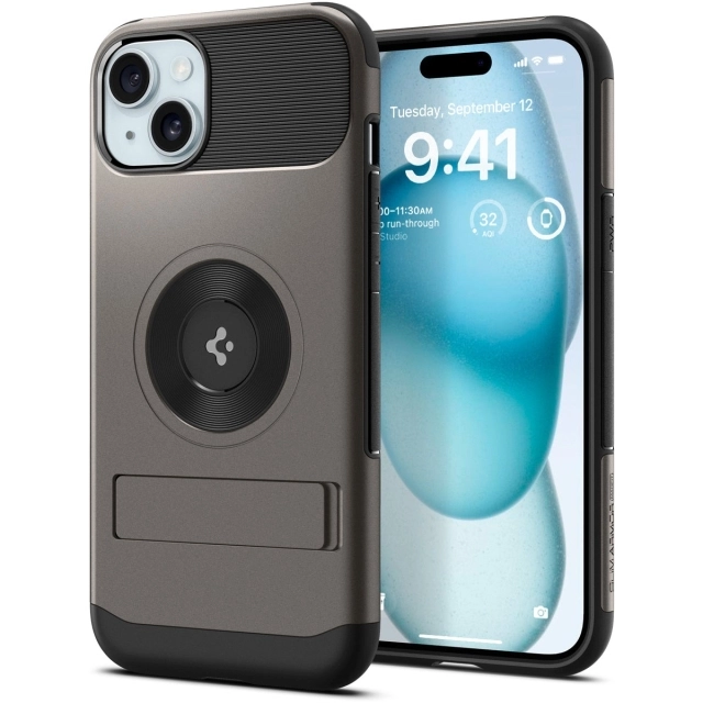 Чехол SPIGEN для iPhone 15 - Slim Armor (MagFit) - Серый - ACS06486