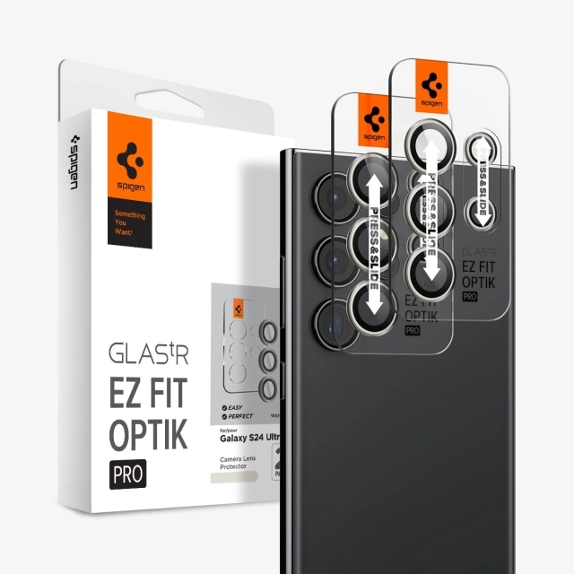 Защитное стекло для камеры SPIGEN для Galaxy S24 Ultra - Glas.tR EZ Fit Optik Pro - Серый - 2 шт - AGL07426