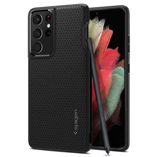 Чехол SPIGEN для Galaxy S21 Ultra - Liquid Air (Pen Edition) - Черный - ACS02831