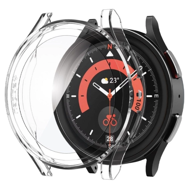 Чехол c защитным стеклом SPIGEN для Galaxy Watch 5 Pro (45 mm) - Thin Fit Glass - Прозрачный - ACS05400