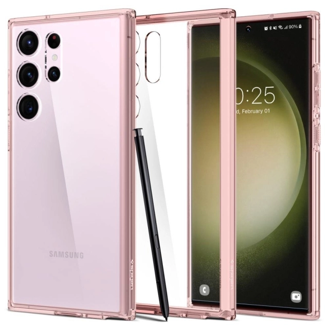 Чехол SPIGEN для Galaxy S23 Ultra - Ultra Hybrid - Розовый/Прозрачный - ACS06079