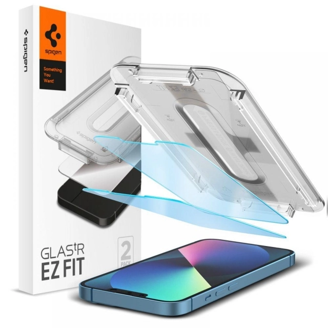 Защитное стекло SPIGEN для iPhone 14 / iPhone 13 / 13 Pro - GLAS.tR EZ Fit - Синий - 2 шт - AGL03389