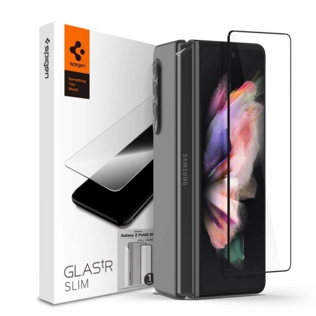 Защитное стекло SPIGEN для Galaxy Z Fold 3 - GLAS.tR Slim Full Cover - Черный - 1 шт - AGL03732