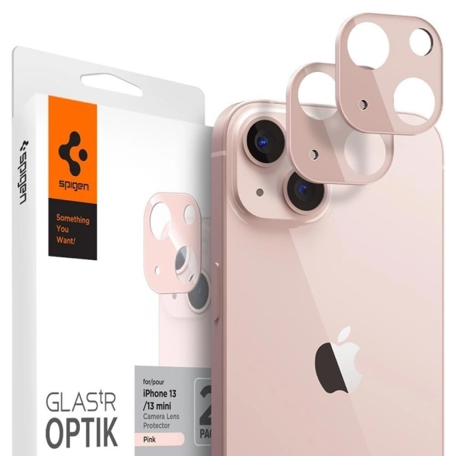 Защитное стекло для камеры SPIGEN для iPhone 13 / 13 Mini - GlAS.tR Optik - Розовый - 2 шт - AGL04036