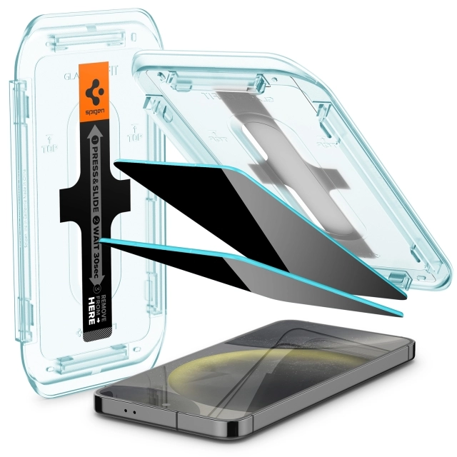 Защитное стекло SPIGEN для Galaxy S24 - Glas.tR EZ Fit Privacy - Антишпион - 2 шт - AGL07627