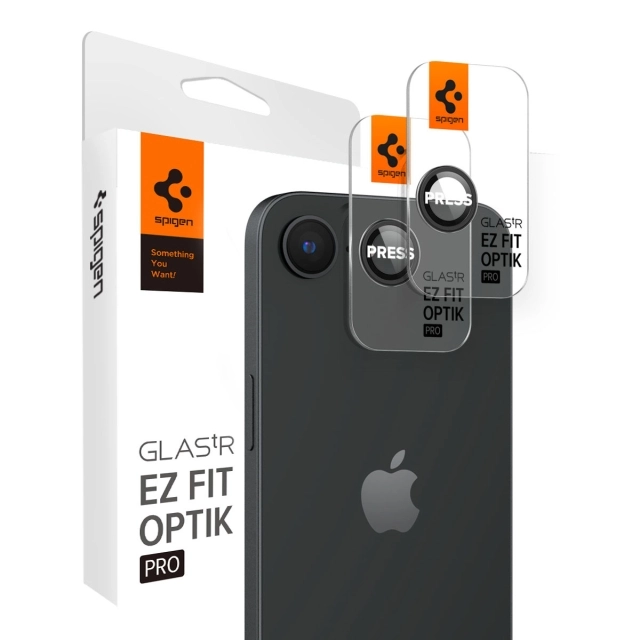 Защитное стекло для камеры SPIGEN для iPhone 16e - Glas.tR EZ Fit Optik Pro - Черный - 2 шт - AGL09279