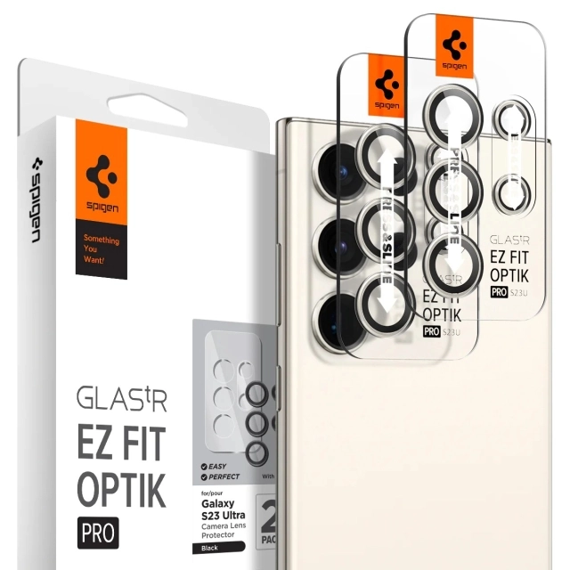 Защитное стекло для камеры SPIGEN для Galaxy S23 Ultra - GLAS.tR EZ Fit Optik Pro - 2 шт - Бежевый - AGL06165
