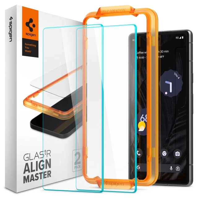 Защитное стекло SPIGEN для Pixel 7a - AlignMaster GLAS.tR - Прозрачный - 2 шт - AGL05968