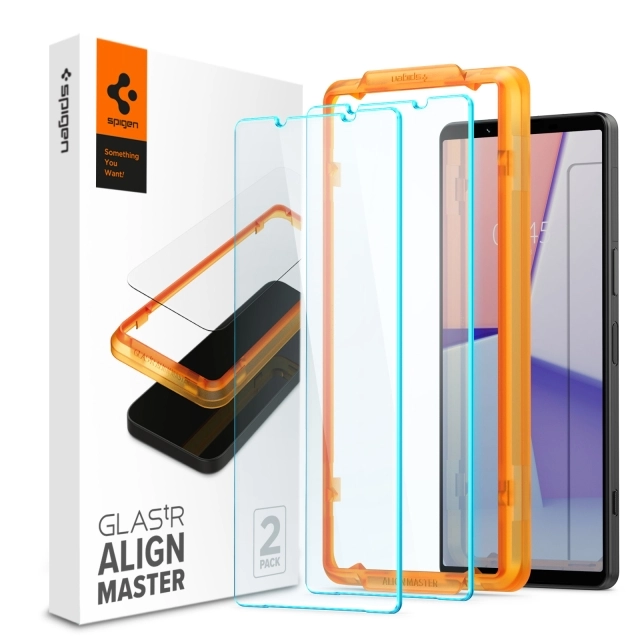 Защитное стекло SPIGEN для Sony Xperia 1 V - Glas.tR Align Master - Прозрачный - 2 шт - AGL06430