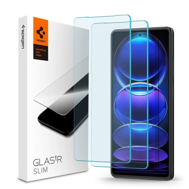 Защитное стекло SPIGEN для Xiaomi Redmi Note 12 Pro / Note 12 Pro Plus - GLAS.tR Slim - Прозрачный - 2 шт - AGL06045
