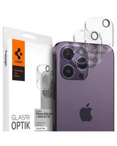 Защитное стекло для камеры Spigen для iPhone 15 Pro / 15 Pro Max / 14 Pro / 14 Pro Max - Optik Lens Protector - Прозрачный - 2 шт - AGL05228
