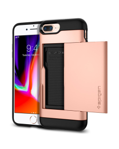 Чехол-визитница Spigen для iPhone 7 Plus / 8 Plus - Slim Armor CS - Красное золото - 055CS22575