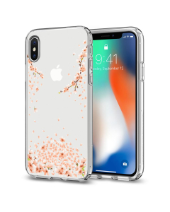 Чехол-капсула Spigen для iPhone X / XS - Liquid Crystal Blossom - Прозрачный (цветы) - 057CS22121