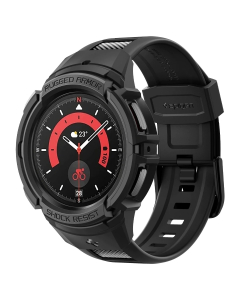 Чехол с ремешком Spigen для Galaxy Watch 5 Pro (45 mm) - Rugged Armor Pro - Черный - ACS05301
