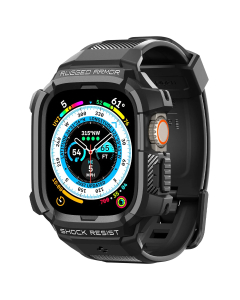Чехол с ремешком Spigen для Apple Watch Ultra (49 mm) - Rugged Armor Pro - Черный - ACS05460