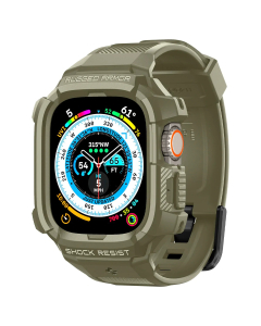 Чехол с ремешком Spigen для Apple Watch Ultra (49 mm) - Rugged Armor Pro - Зеленый/Хаки - ACS05915