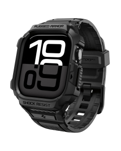 Чехол с ремешком Spigen для Apple Watch 11 (46 mm) - Rugged Armor Pro 2 - Черный - ACS10503