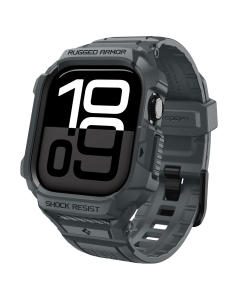 Чехол с ремешком Spigen для Apple Watch 11 (46 mm) - Rugged Armor Pro 2 - Темно-серый - ACS10504