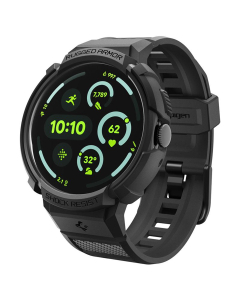 Чехол с ремешком Spigen для Google Pixel Watch 4 (45 mm) - Rugged Armor Pro V2 - Черный - ACS11223