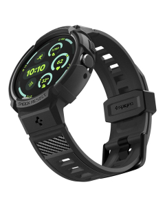 Чехол с ремешком Spigen для Google Pixel Watch 4 (45 mm) - Rugged Armor Pro V2 - Черный - ACS11223