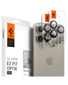 Защитное стекло для камеры Spigen для iPhone 15 Pro / 15 Pro Max / 14 Pro / 14 Pro Max - GLAS.tR EZ Fit Optik Pro - 2 шт - Красный - AGL05217