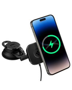 Автомобильный держатель с беспроводной зарядкой Spigen - OneTap Pro 3 MagSafe (MagFit)  - ITS35W-3 - Черный - ACP04629