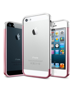 Бампер Spigen для iPhone SE / 5s / 5 - Liner EX Slim Metal - Розовый - SGP10080