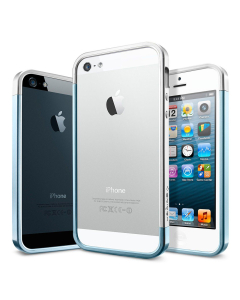 Бампер Spigen для iPhone SE / 5s / 5 - Liner EX Slim Metal - Синий - SGP10081