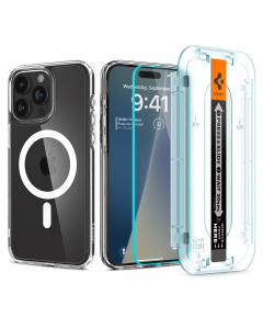 Чехол и защитное стекло Spigen для iPhone 15 Pro Max - Ultra Hybrid (MagFit) - Белый - ACS06861