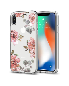 Чехол-капсула Spigen для iPhone X / XS - Liquid Crystal Aquarelle - Роза - 057CS22623