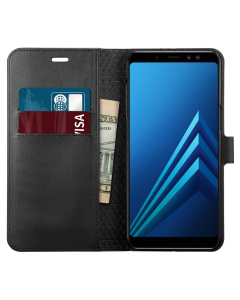Чехол-книжка Spigen для Galaxy A8 (2018) - Wallet S - Черный - 590CS22756