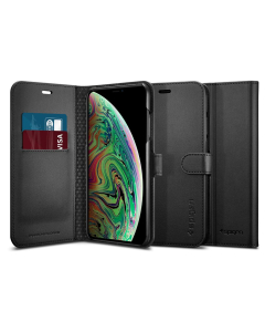 Чехол-книжка Spigen для iPhone XS Max - Wallet S - Черный - 065CS24841