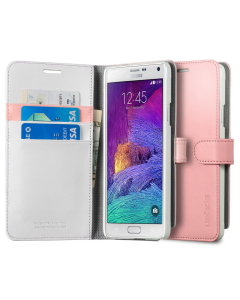 Чехол-книжка Spigen для Galaxy Note 4 - Wallet S - Розовый - SGP11148