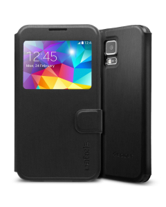 Чехол книжка Spigen для Galaxy S5 - Flip View - Черный - SGP10842