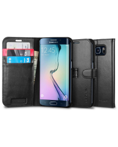 Чехол-книжка Spigen для Galaxy S6 Edge - Wallet S - Черный - SGP11433