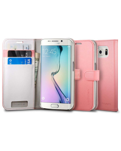 Чехол-книжка Spigen для Galaxy S6 Edge - Wallet S - Ярко-розовый - SGP11434