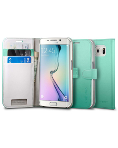 Чехол-книжка Spigen для Galaxy S6 Edge - Wallet S - Мятный - SGP11435