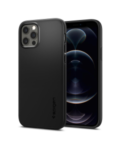 Чехол-накладка Spigen для iPhone 12 / iPhone 12 Pro - Thin Fit - Чёрный - ACS01696