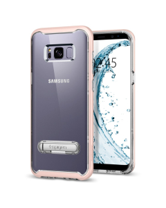 Чехол с подставкой Spigen для Galaxy S8 Plus - Crystal Hybrid - Розовый - 571CS21440