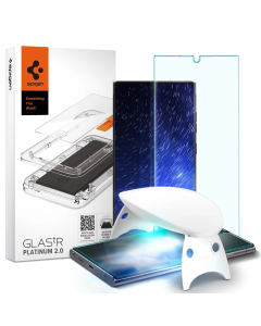 Защитное стекло Spigen для Galaxy S22 Ultra - Platinum Tray - Прозрачный - 1 шт - AGL04138