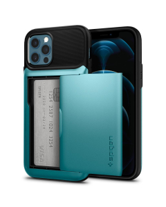 Чехол Spigen для iPhone 12 / iPhone 12 Pro - Slim Armor Wallet - Мятный - ACS01529