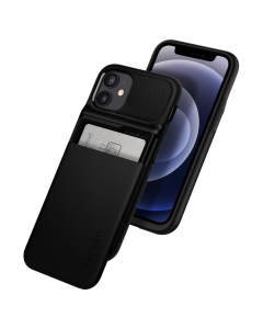 Чехол Spigen для iPhone 12 Mini - Slim Armor Wallet - Чёрный - ACS01549