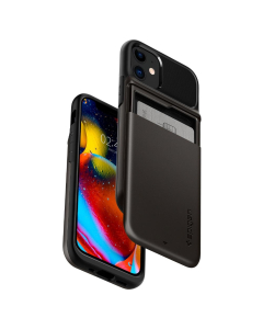 Чехол Spigen для iPhone 12 Mini - Slim Armor Wallet - Тёмно-серый - ACS01550
