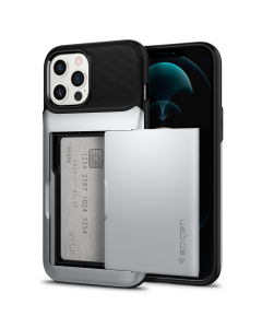 Чехол Spigen для iPhone 12 Pro Max - Slim Armor Wallet - Серебристый - ACS01486