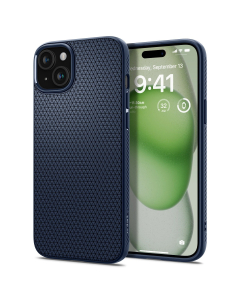 Чехол Spigen для iPhone 15 Plus - Liquid Air - Синий - ACS06651