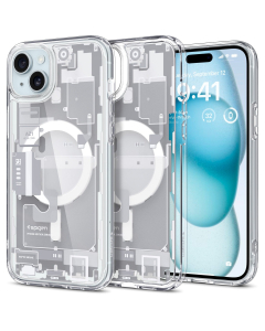 Чехол Spigen для iPhone 15 Plus - Ultra Hybrid (MagFit) - Zero One White - Разноцветный - ACS07035