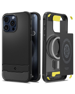Чехол Spigen для iPhone 15 Pro Max - Rugged Armor (MagFit) - Черный - ACS06561