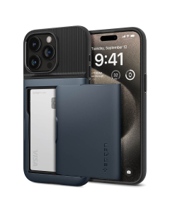 Чехол Spigen для iPhone 15 Pro Max - Slim Armor CS - Серый/Синий - ACS06591