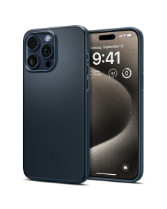Чехол Spigen для iPhone 15 Pro Max - Thin Fit - Серый/Синий - ACS06546